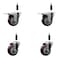 Service Caster 3.5'' Maroon Poly Swivel 7/8'' Expanding Stem Caster Set 2 Total Lock Brakes, 4PK SCC-EXTTL20S3514-PPUB-MRN-2-S-2-78 - alternate 1